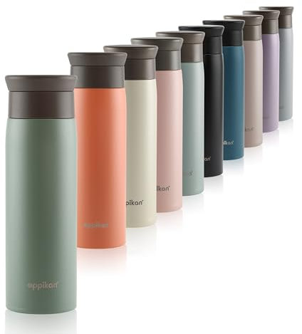 eppikan eppiToGo Edelstahl Thermobecher- Isolierbecher, Kaffee-to-go Becher, 350 ml, 500 ml Travel Mug, Autobecher, auslaufsicher mit hygienischer 360°-Trinköffnung (Xanadu, 500 ml)