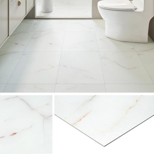 Livelynine PVC-golvbeläggning Självhäftande plattor Marmor Look Light 30x30CM Självhäftande vinylgolv Självhäftande vit 16-kakel PVC-plattor Självhäftande köksgolv Vardagsrum Vinylgolvbeläggning