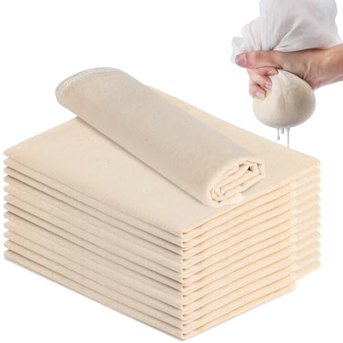 Passiertuch 10 Stück Käsetuch 10 Piezas Telas Filtrantes Filtro de Leche Colador de Tela 50x50cm Tela Filtrante Reutilizable paño para Hacer Queso para Filtrar Liquidos Hornear