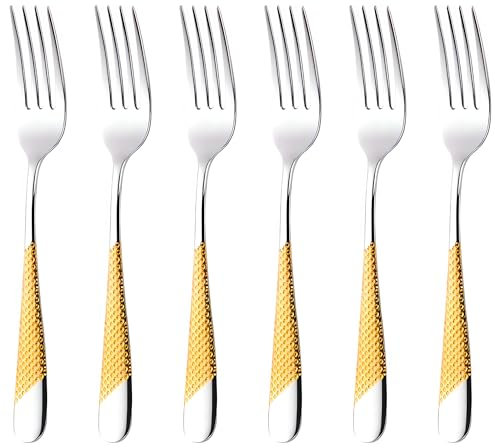 DAFFODILY® Signature Service de Fourchettes à Dîner – 6 Pièces argent, Couverts de Table Elegant, Vaisselle et Arts de la Table