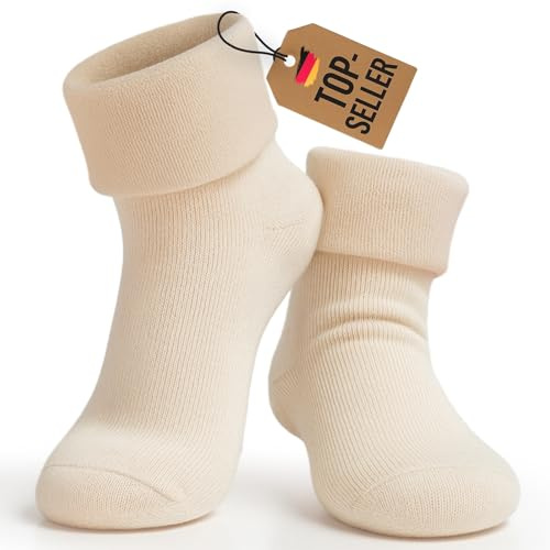 JaBranDo - Chaussettes de lit douillettes unisexes - Chaussettes de sommeil moelleuses sans couture pour homme et femme - Chaussettes de nuit chaudes pour le bien-être et le yoga, blanc laine, 43-46