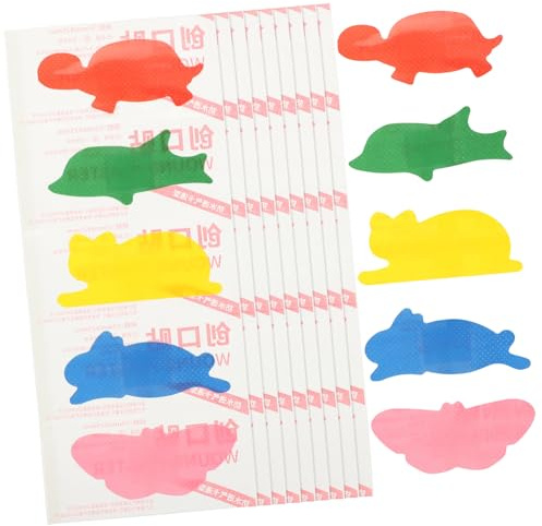 ZUNOXAZ 4 Boxes Cartoon Animal Bandages Self-Adhesive Wound Plasters Breathable Hemostatic Patches for Boys Portable Bulk Wound Care Stickers