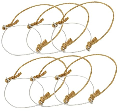 MUELODSIC Colgadores Solares para Tarros Asas de Arpillera y Alambre de Acero Inoxidable 6 Piezas Compatibles Tarros de 70 MM Ideales para Decoración y Proyectos de Bricolaje