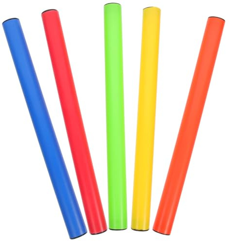 CIYODO 5 pièces Bâtons de Relais Scolaires Colorés Légers et Durables pour Compétition et Course Équipe Surface Lisse et Confortable Adaptés Aux Garçon Fille