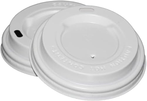 Inoverse 200 tazze da caffè con coperchio Ø 80 mm – coperchio in plastica a prova di perdite per bicchieri di carta, colore bianco, caffè to go