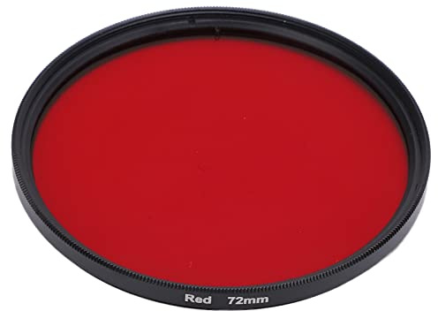 lvifloae Filtro per obiettivo a colori rosso 72 mm per fotocamera DSLR, filtro per fotocamera rosso in lega di alluminio per fotografia e videografia creativa, compatibile con (72 mm)