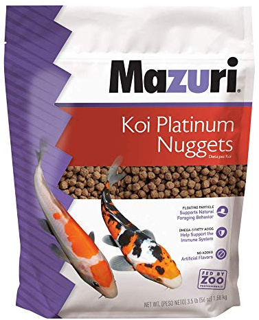 Mazuri Koi Platinum Nuggets Floating Koi Food for Fish, 3.5 lbs.