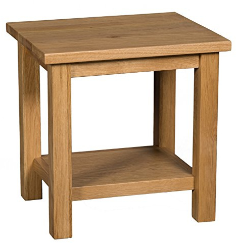 Hallowood Furniture Waverly Oak Side Table, Solid Wood Coffee Table with Lower Shelf, Telephone or Lamp Stand, Compact Oak Furniture for Living Room or Bedroom
