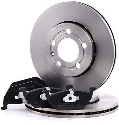 RIDEX 3405B0317 Juego para eje Kit de discos de freno y pastillas Delantero sin tornillos compatible con VW Polo V Hatchback 6R1, 6C1
