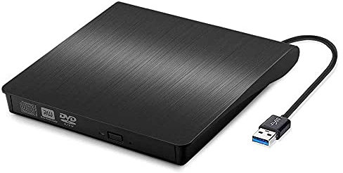 OcioDual Grabadora Externa CD/DVD USB 3.0 Re-Grabadora Ultra Slim Portátil para Windows 10 7 8 Vista XP | Mac OS | Linux