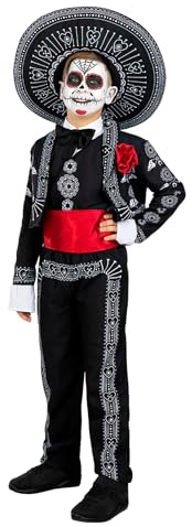 Funidelia Déguisement de Mariachi pour garçon avec chapeau, Costume du Jour des Morts pour enfant, Déguisements de Carnaval, Halloween et Fêtes – Taille 10-12 ans