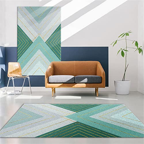 Tapeti 70 x 140 cm Scendiletto Camera Da Letto 3 Pezzi blu Tappeto Neonato Gattonamento Tappetini E Tappetini Per Camera Da Letto Con Motivo Geometrico Blu Verde Resistente Alle Macchie Tappeto Gamin