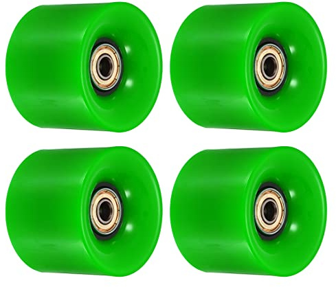 PATIKIL 60mm Longboard Ruote con Cuscinetti ABEC-11, 4pz Street Ruote per Skateboard Cruiser Ruota Sostituzione 80A, Verde Oro