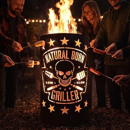 Eldtunna, eldkorg med motiv Natural Born Grill