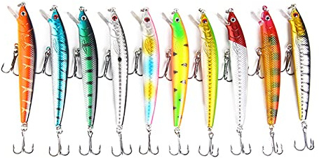 RiToEasysports Señuelos de Pesca Duros, 10PCS Señuelos de Pesca Duros ABS Hard Swimbaits Juego de Cebos de Pesca para Agua Dulce y Agua Salada Artículos De Yoga