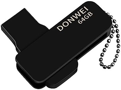 DONWEI Chiavette usb 64 gb,USB 2.0 PenDrive Memoria Stick Pennetta USB Flash Drive con Cap USB Stick per PC, Notebook, Laptop (Nero)