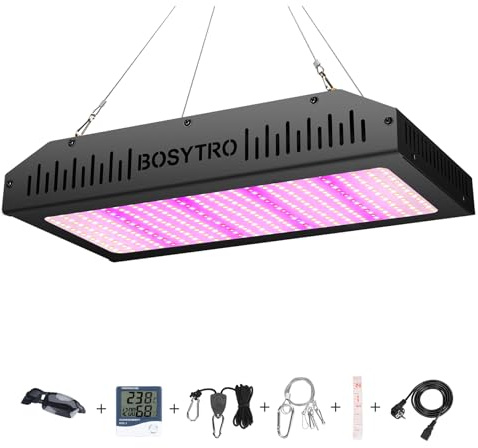 BOSYTRO 2000W Lampada per Piante a Spettro Completo, Luce per Piante da Interno, Grow Light con Doppio Interruttore Veg & Bloom, Luce di Coltivazione Per Piante d'appartamento, Verdure, Fiori