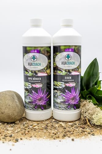 AQACoach SPARPAKET je 1 Liter Eisen und 1 Liter NPK Aquarium Eisendünger Aquariendünger Dünger Volldünger Nitrat Phosphat Kalium