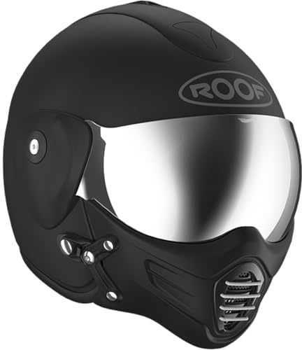 Casque Jet Haut De Gamme ROOF Roadster en Fibre De Verre avec Mentonnière Amovible Magnétique Écran Iridium Inclus– Couleur Iron Noir Mat/Argent - Offre Directe Usine - Garantie 4 Ans (M 58)