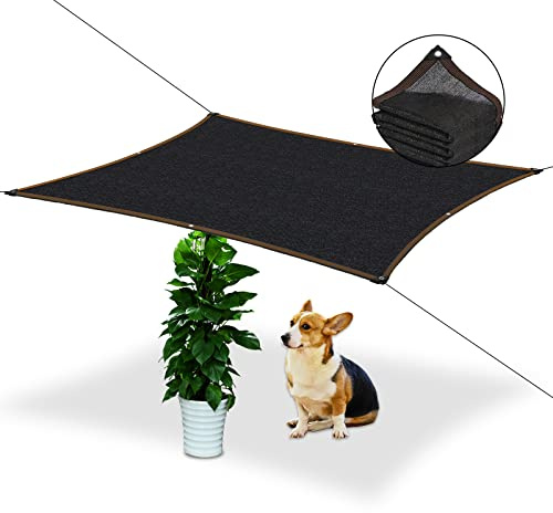 Toldo cuadrado de 3 x 3 m con ojales, 70 % protección solar, color negro, tela para jardín, terraza, protección contra los rayos UV, para plantas, perreras, piscinas, casas de agua