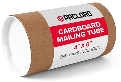 Paclord Versandrolle aus verstärktem Kraftpapier, 10,2 x 15,2 cm, mit 2 Kappen, 1 Stück