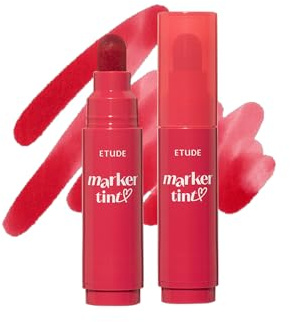 ETUDE Dear Darling Marker Tint #1 Raspberry Pop - Encre à lèvres hydratante et longue durée - Rouge à lèvres hautement pigmenté