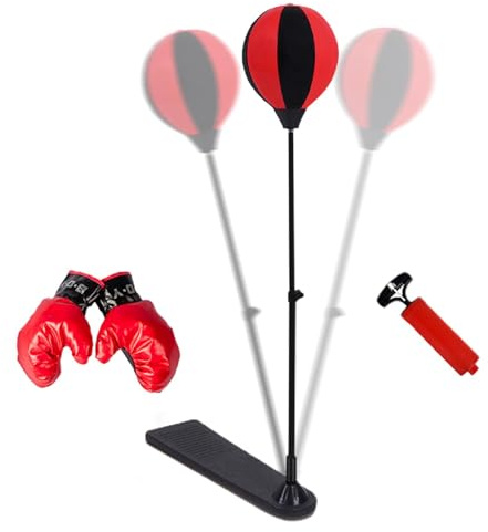 Sac de Frappe pour Enfant avec Gants de Boxe, Punching Ball sur Pied pour Enfant, Sac de Frappe sur Pied Punching Ball avec Gants et Pompe, Convient Aux Adultes et Aux Adolescents