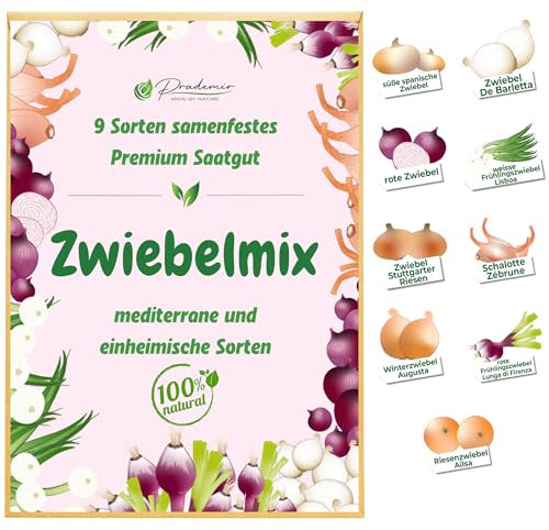Zwiebel Samen Set Premium Saatgut | 9 x mediterrane und einheimische Varianten für Garten und Balkon Gemüsesamen
