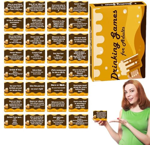 Sirseon Trinkspielkarten für Erwachsene, Trinkspiel für den Junggesellenabschied - Interaktive Spielkarte für mehrere Spieler - Spezielle Trinkkarten für Kartenspiele zur Förderung der Freundschaft