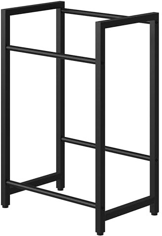 STEELSØN Mystra Getränkekistenregal – Getränkeregal für 2 Kisten in schwarz – stabiles Kistenregal für Wasser, Bier, Obst, Gemüse – Bierkisten Regal mit höhenverstellbaren Füßen – Flaschenregal Metall