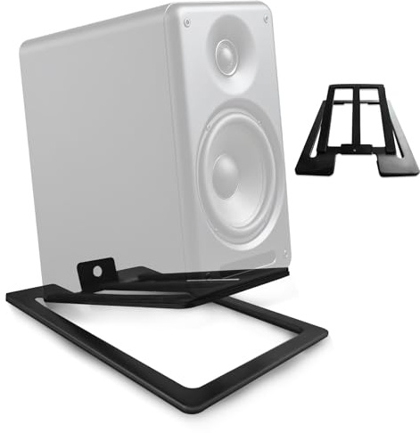 Soporte para Altavoces de Escritorio, 2 Piezas Negro - Estable, Base Antivibraciones para Altavoces PC, Soporta 5kg, Mejora el Sonido, Compatible con Altavoces de Tipo Kanto YU2