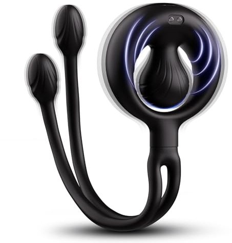 3 in 1 Vibrating Cock Ring Anal Toys - 4 Motors Penis Ring Male Sex Toys Prostate Vibratar for Men with 10 Vibrations for Erections, Silicone Cock Rings Adult Toys Vibrator Prostate Massage