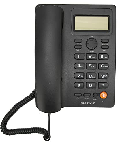 Schnurgebundenes Telefon, Tischtelefon mit Anrufer-ID Kurzwahl-Stummschaltfunktion, Freisprechen, Desktop-Festnetztelefon für Home Hotel Office(Schwarz)