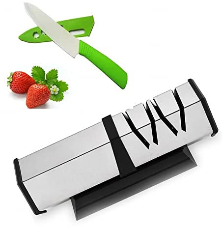 Afilador de cuchillos, afilador de cuchillos eléctrico profesional para uso doméstico, afilador de cuchillos eléctrico para cuchillos de cocina, potente motor con guías