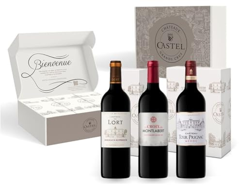 Coffret Cadeau - Vin Rouge - Coffret Médailles d'Or de Bordeaux : Château du Lort, La Croix Montlabert, Châteaux Tour Prignac