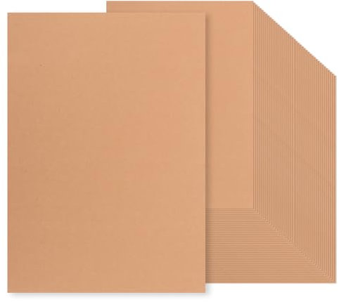 WOPPLXY 50 Blatt Natur Kraftpapier, 42x29,7 cm Bastelkarton A3, 280 g/m² Braun Kartonpapier für Einladungen, DIY Karten, Bastelarbeiten, Speisekarten
