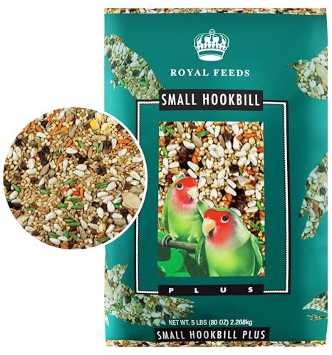 Small Hookbill Plus 5 Lbs, Bird Food for Small Hookbill, Premium Bird Seeds, Supports Growth Energy and Digestive Health, Nutrient-Rich Parrot Birdseeds with Vitamins & Minerals, Healthy Balanced Diet