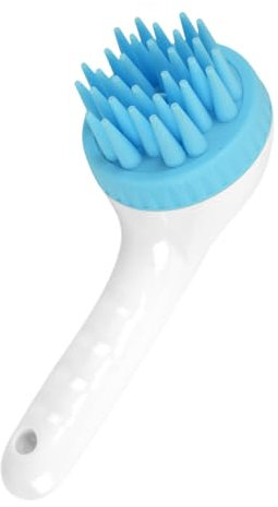 Hundeshampoo – Welpen-Peeling-Massagegerät, Presse, Hunde-Bad-Shampoo-Bürste, Duschzubehör mit langem Griff für Katzen und Hunde