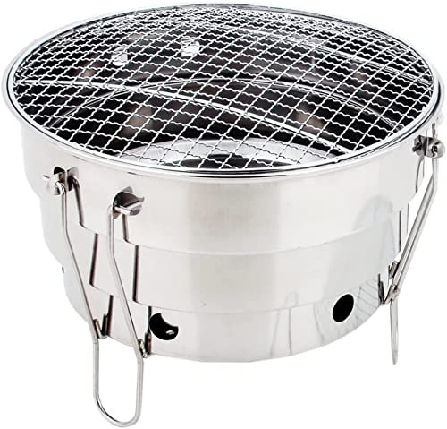 PNAJFUEL Kolgrillar, Kolgrill, Bärbar Hopfällbar Grill, Kolgrill, Grillhink, Mini Utomhusgrill I Rostfritt Stål