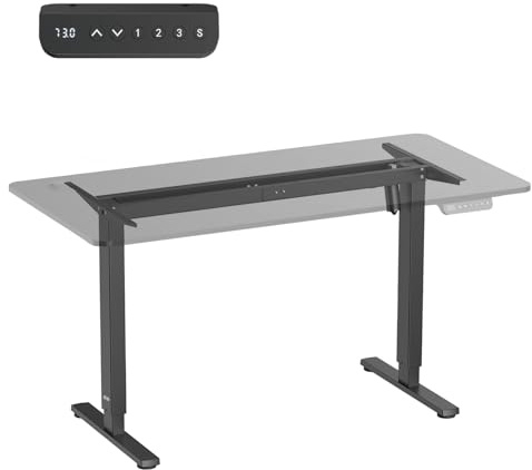 Ergo Office Estructura de Escritorio de Altura Regulable eléctricamente sin Mesa, Capacidad de Carga de 80 kg, función de Memoria y Sistema anticolisión, para Puestos de Trabajo de pie en casa y