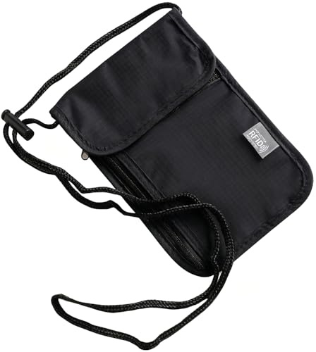 Ousuwo Borsa da viaggio impermeabile antifurto, unisex, a tracolla, per passaporto, smartphone, carte di credito, denaro e monete, sicura per le mani libere