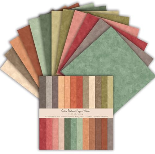 Scrapbook papper 24 ark, 15,2 x 15,2 cm, vintage dubbelsidig mönster papper, dekorativt papper set för DIY fotoalbum och scrapbook dekoration (Röd och Grön, 6 tum)