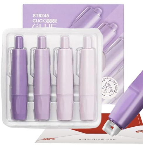 Rollo de cinta adhesiva de doble cara | 4 piezas Suministros de scrapbooking, rollo adhesivo para álbumes de recortes, para manualidades, papel, tarjeta, fotos, periódicos y proyectos de artes