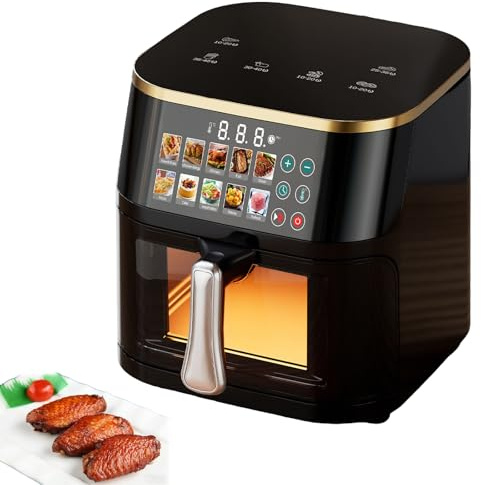 10-i-1 Air Fryer 10l, 1400w Halogenugn Med 10 Förinställda Menyer & Visuellt Fönster & Digital Pekskärm, 210°c Matlagning Multifunktionell Elektrisk Fritös För Kommersiella Hem B-Pro