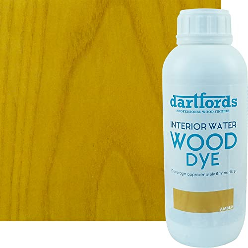 dartfords Tinte interior para madera a base de agua, ámbar, botella de 1 litro