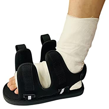 OhMill 1 Piece Post Op Shoe Walking Boot Rehabilitation Recovery Plaster Shoe with Adjustable Strap for Foot Injuries Ankle Fractures Post Surgery Medical BootFits Either Left/Right Foot