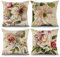 ASDCXZ Kissenbezug Retro Blumen 50x50 cm 4er Set, Retro Rose Blume Beige Sofa Kissen Dekokissen Kissenbezüge Kissenhülle Waschbar Polyester Flachs Textil Outdoor Polster Kopfkissenbezug Kissen Bezug