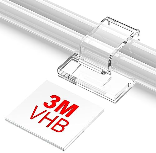 Adhesive Cable Clips Cord Organizer Clear (45 PCS, Large), Outdoor Light Clips for Christmas String Lights, Wall Wire Holder Clips for Ethernet Cable Management Under Desk, Led Light Hooks