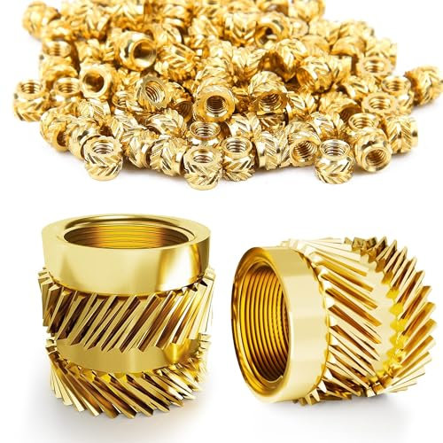 Ziamzra Gewindeeinsatz M3 Einschmelzgewinde 100 Stück Einpressmuttern M3x4x5mm Gewindeeinsätze Messing Threaded Inserts für 3D Druck Zubehör Kunststoffteiledurch Wärme Ultraschall
