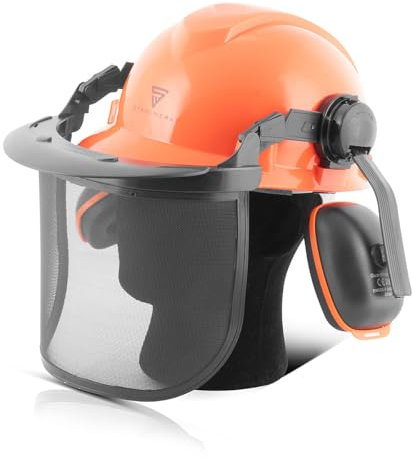 STAHLWERK FH-100 ST Casque forestier avec visière et protection auditive EN397 EN352 EN1731 Casque de protection | Casque de sécurité | Protection de la tête | Casque de travail avec protection